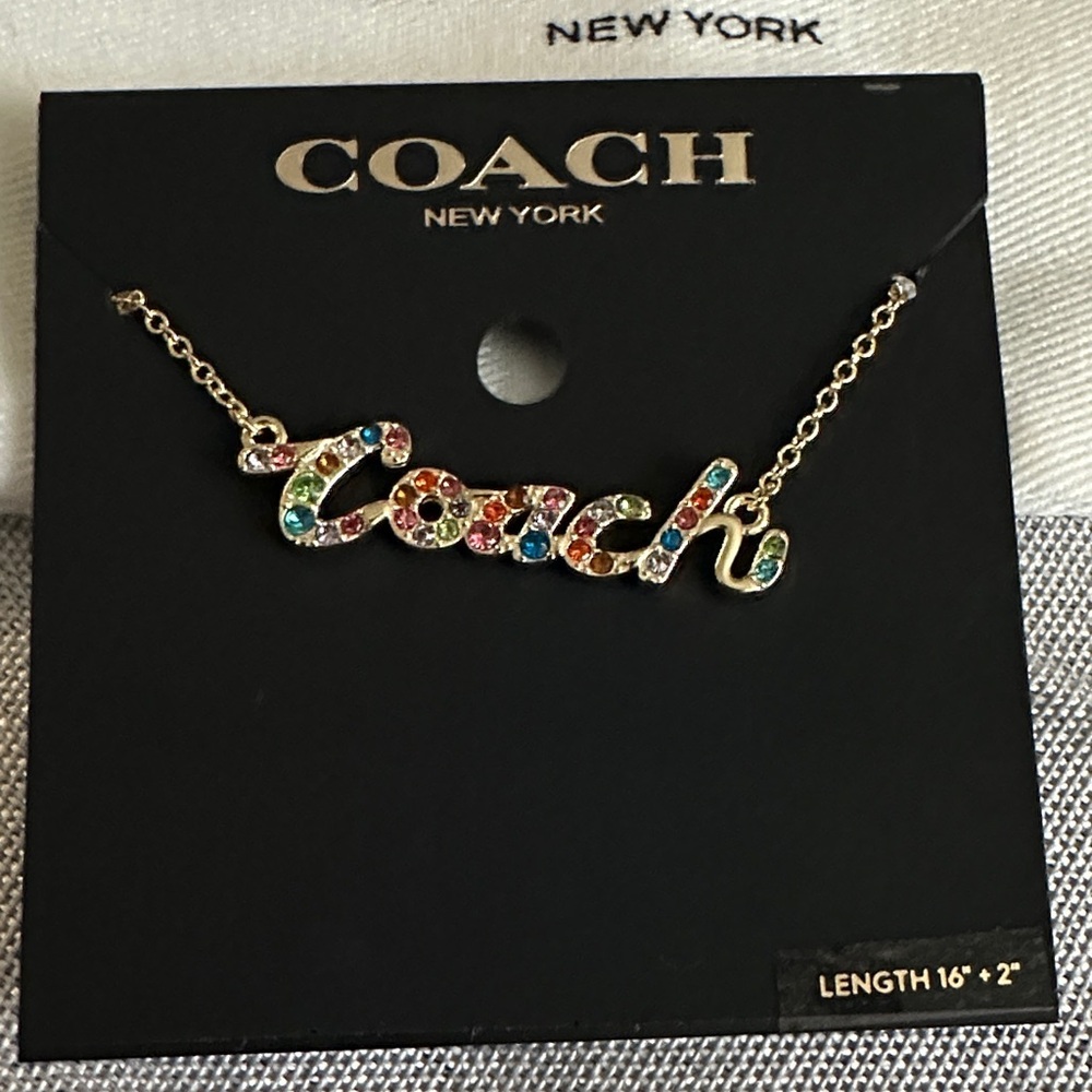 Coach Colorful Logo Necklace (NWTs) Dust bag Included. - Picture 2 of 3